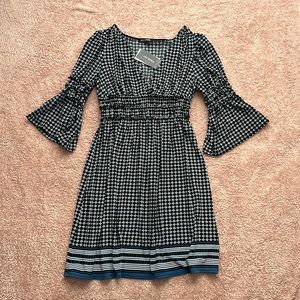 Navy Blue Geo Pattern Dress